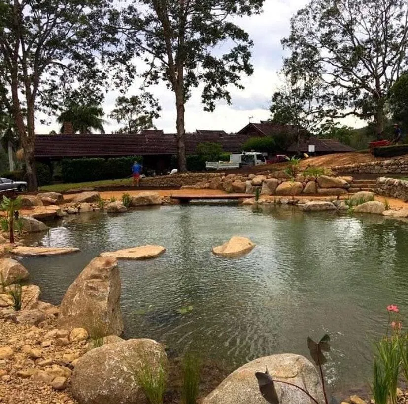 Natural pool with rocks